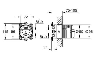 Grohe SmartControl komplet brusesystem med SmartActive brus til indbygning/loft - B&oslash;rstet Hard Graphite