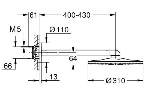 Grohe SmartControl komplet brusesystem med SmartActive brus til indbygning - B&oslash;rstet Cool Sunrise